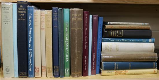 A quantity of reference books relating to Chelsea Porcelain including Chelsea and Other English Porcelain,